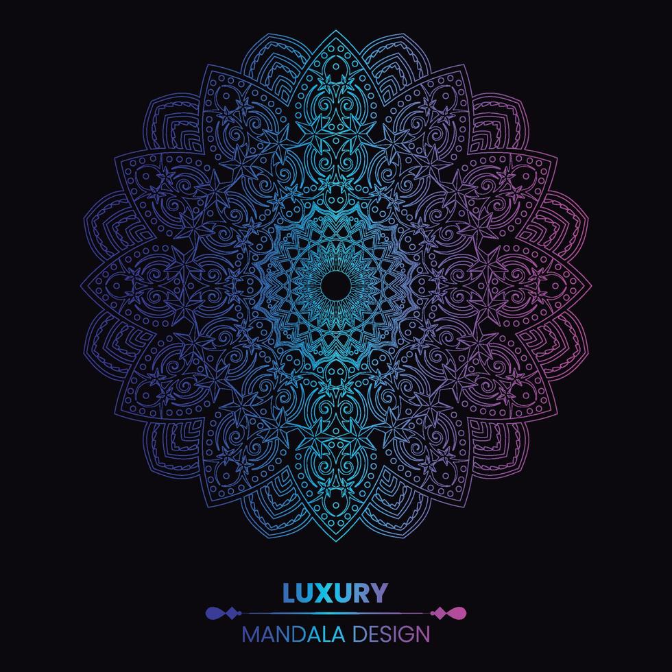 fondo de diseño de mandala ornamental de lujo en multicolor vector