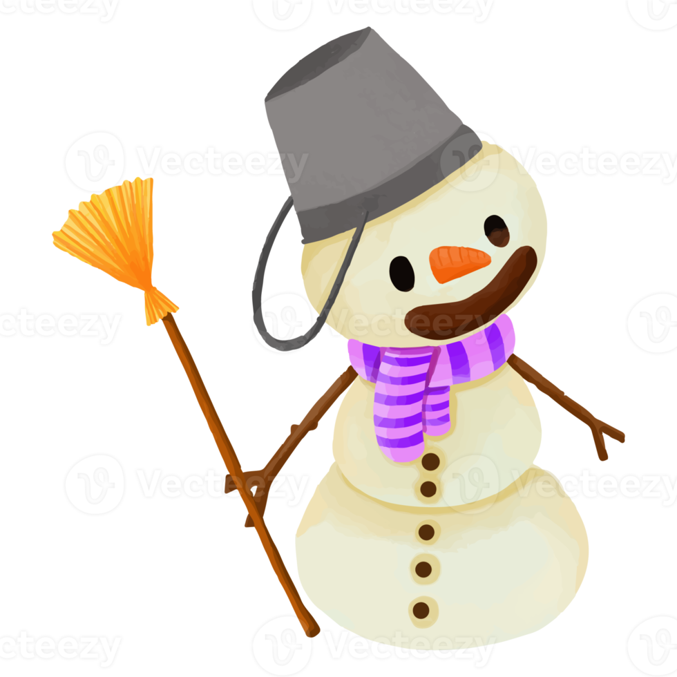 Watercolor Snowman, Hand painted Christmas decoration png