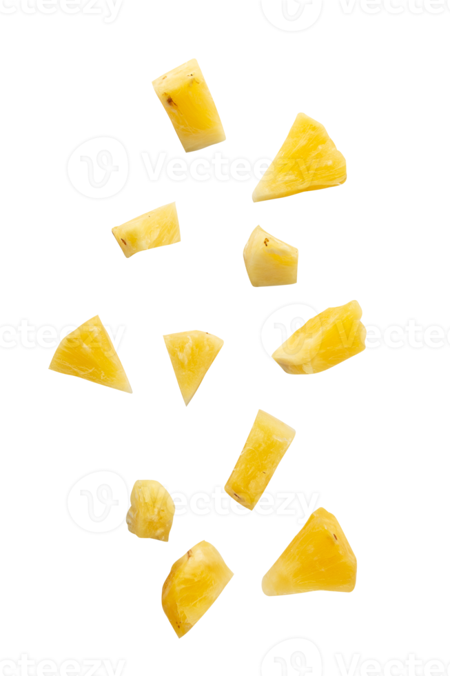 Falling pineapple slices cutout, Png file