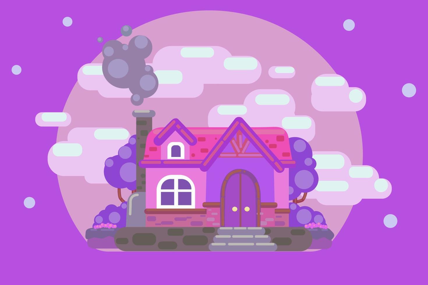 casa rosa púrpura vector