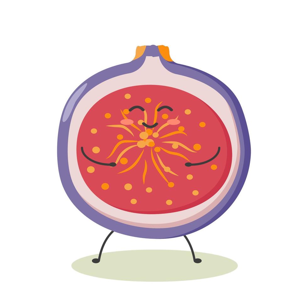 cute figs in the style of kawaii vector
