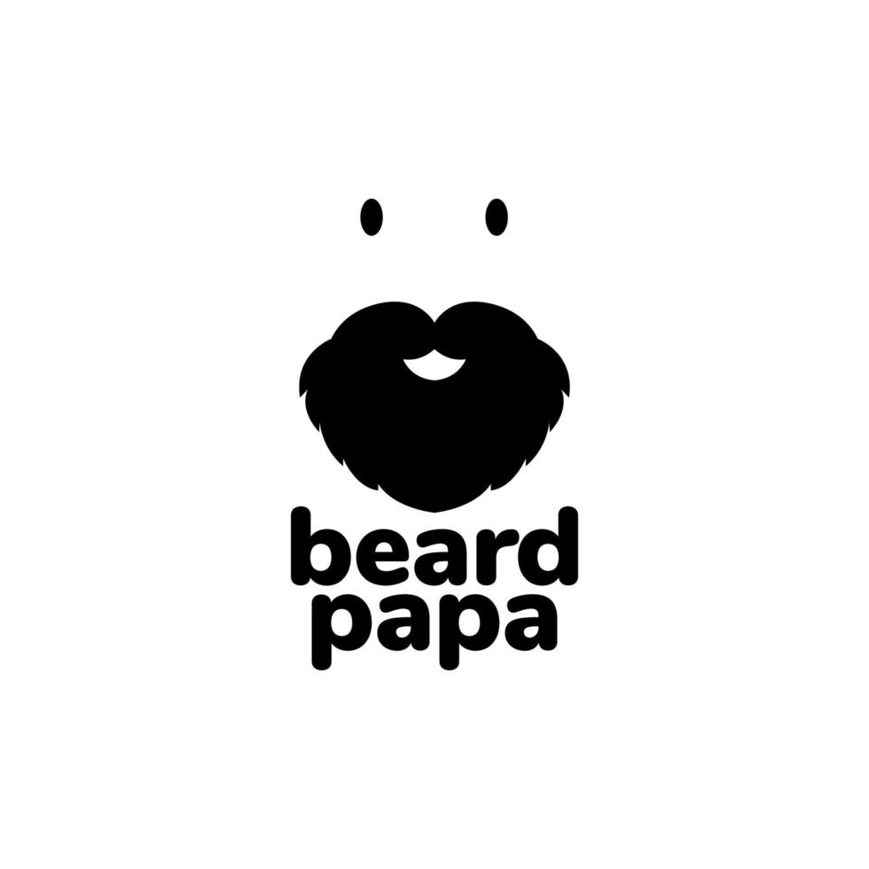 dibujos animados de hombre de cara con barba gruesa diseño de logotipo símbolo gráfico vectorial icono ilustración idea creativa vector