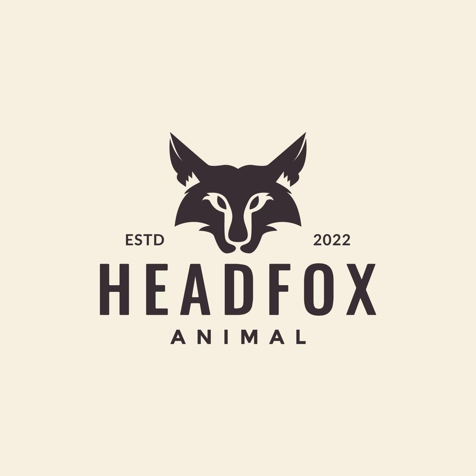 minimal head fox hipster logo design vector graphic symbol icon illustration creative idea