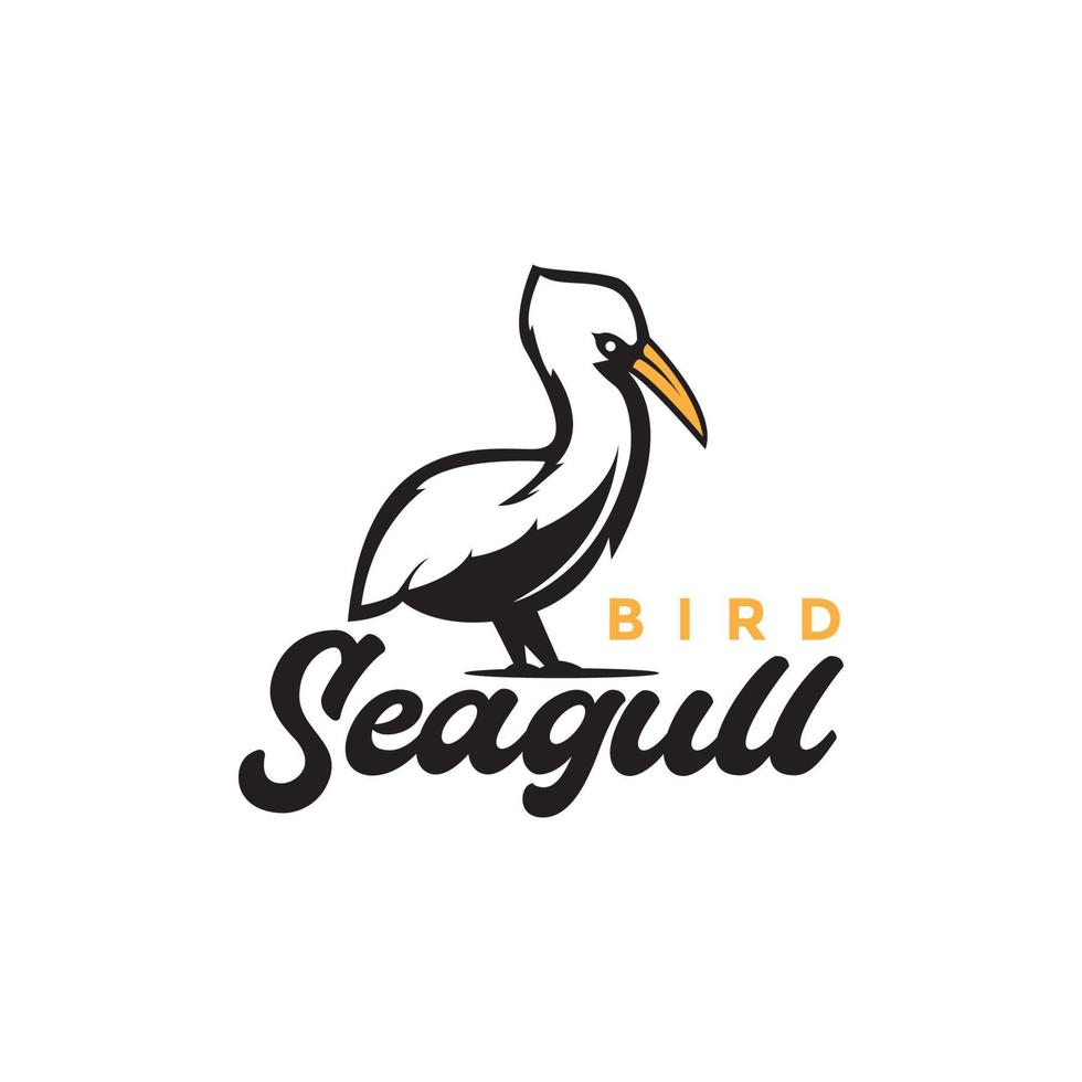 simple vintage bird seagull logo design vector graphic symbol icon illustration creative ide