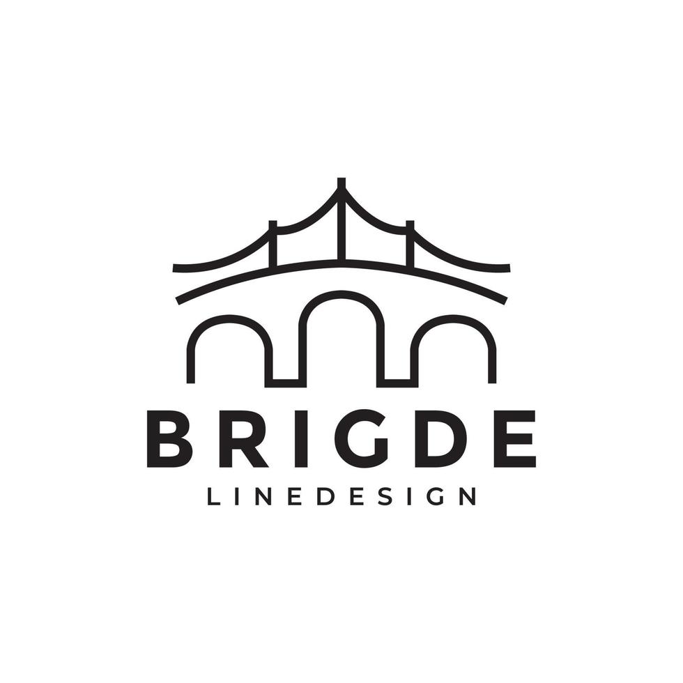 minimal curved bridge modern logo design vector graphic symbol icon illustration creative idea