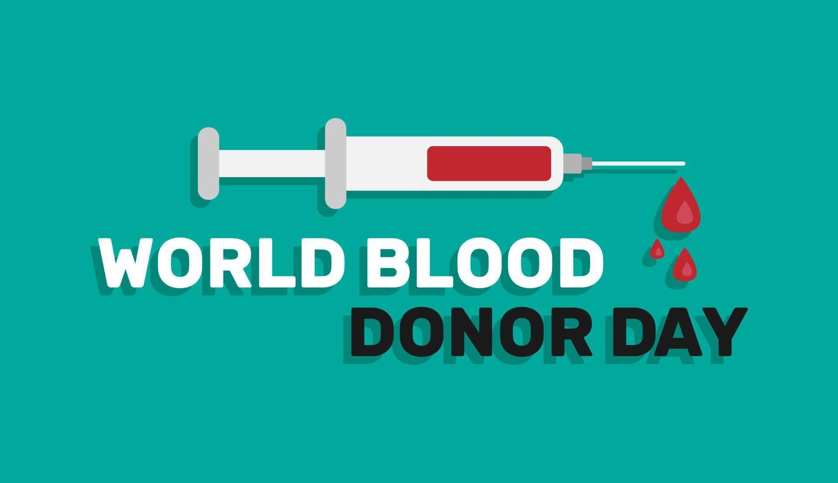 World blood donor day with syringe concept in minimal cartoon style vector