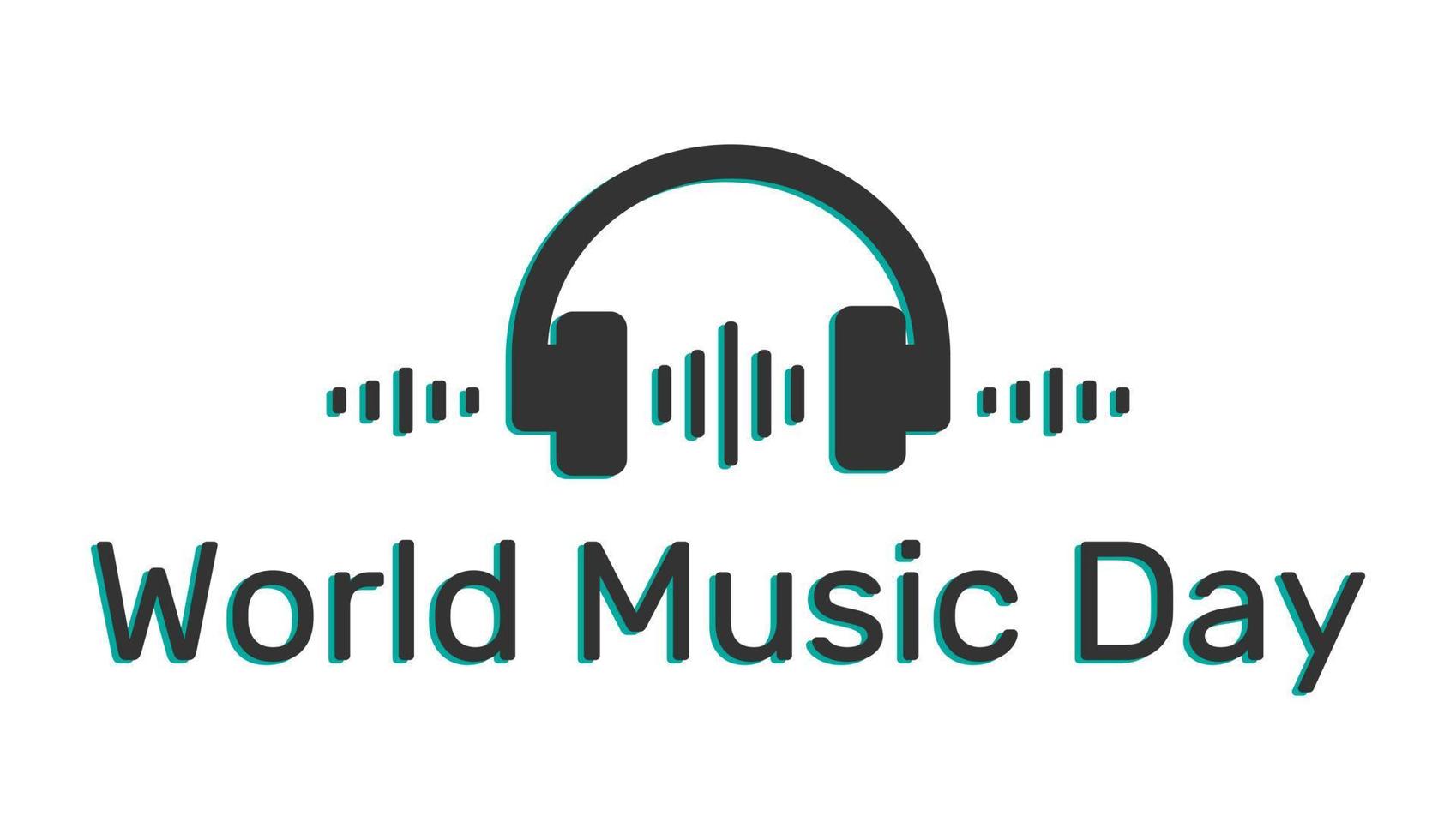 World Music Day concept in minimal cartoon style vector