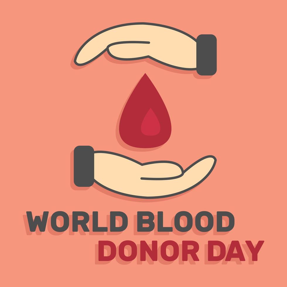 día mundial del donante de sangre en un estilo de dibujos animados mínimo vector