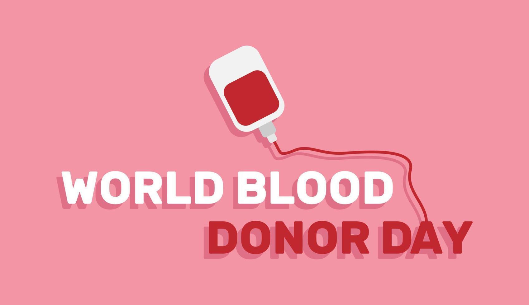 World blood donor day with transfusion concept in minimal cartoon style vector