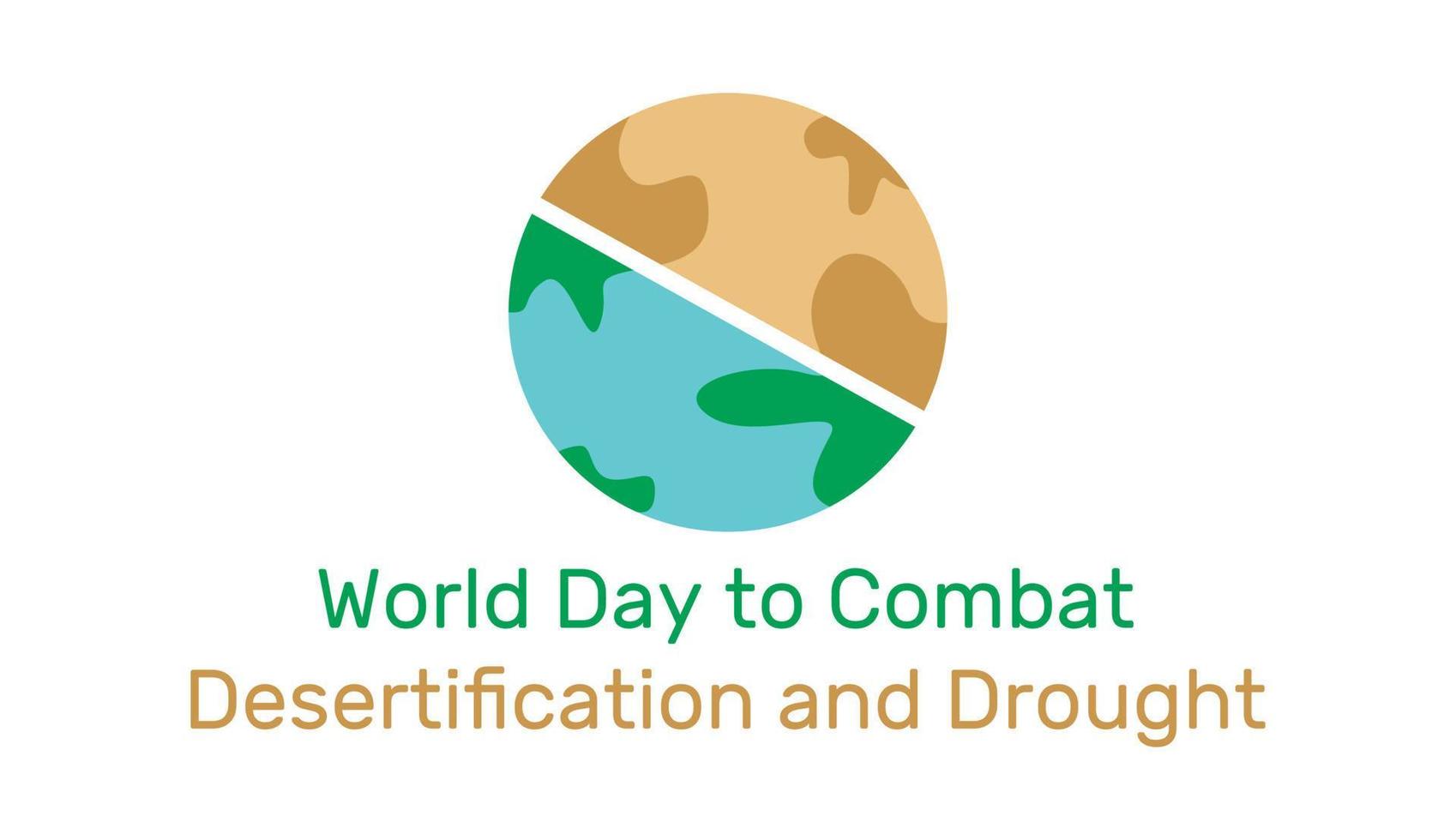 World Day to Combat Desertification and Drought in minimal cartoon style vector