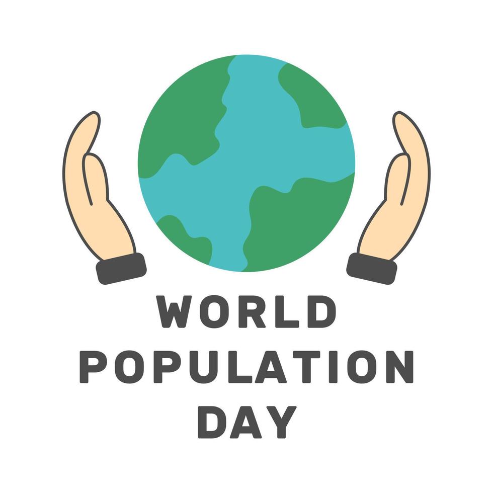 World population day concept in minimal cartoon style vector