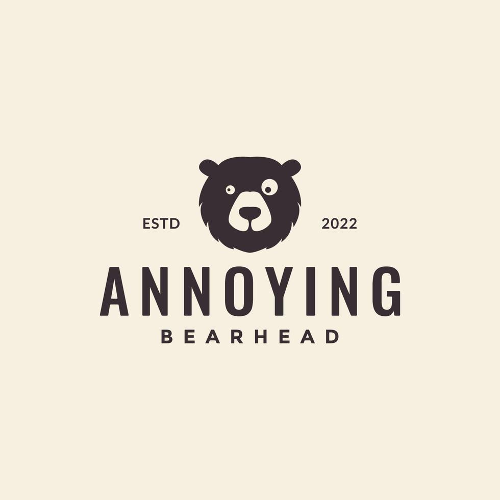head annoying head bear logo design vector graphic symbol icon illustration creative idea