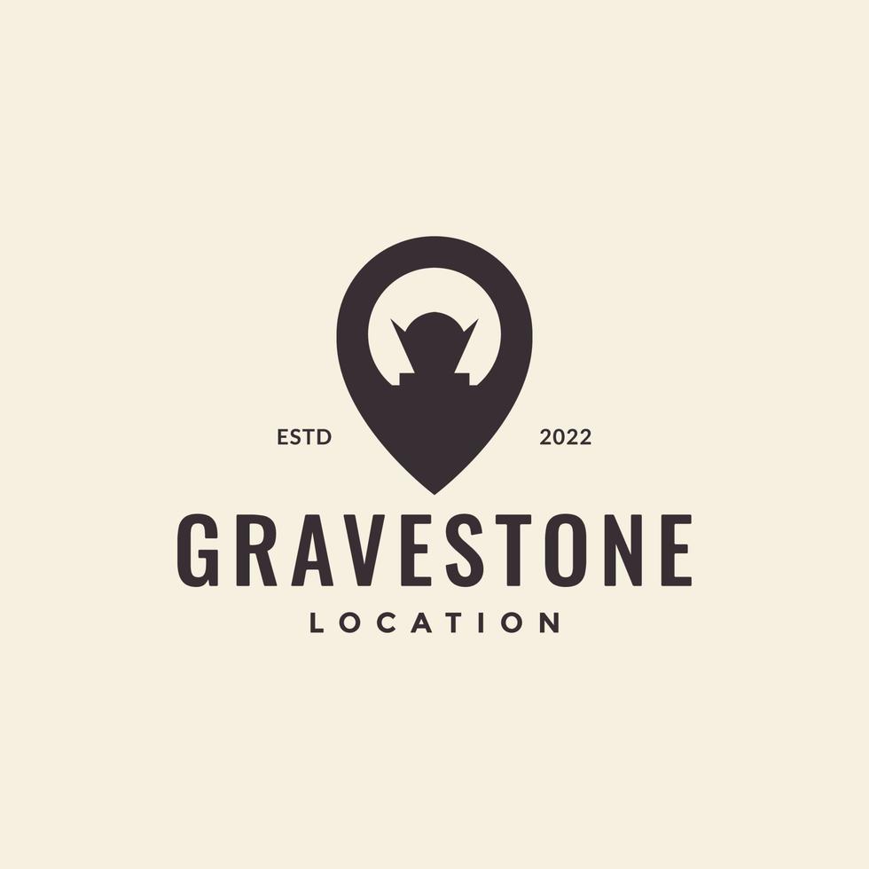 pin ubicación del mapa con diseño de logotipo de piedra grave vector gráfico símbolo icono ilustración idea creativa