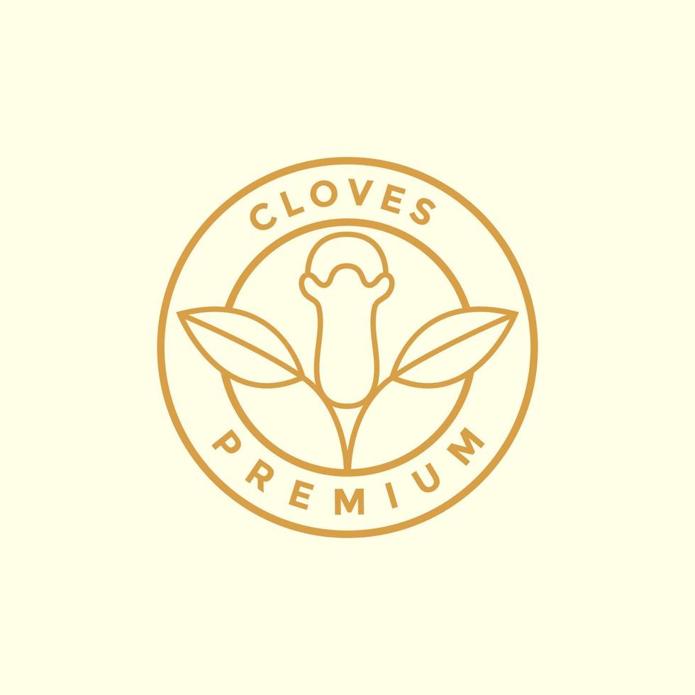 leaf and clove badge simple logo design vector graphic symbol icon illustration creative idea