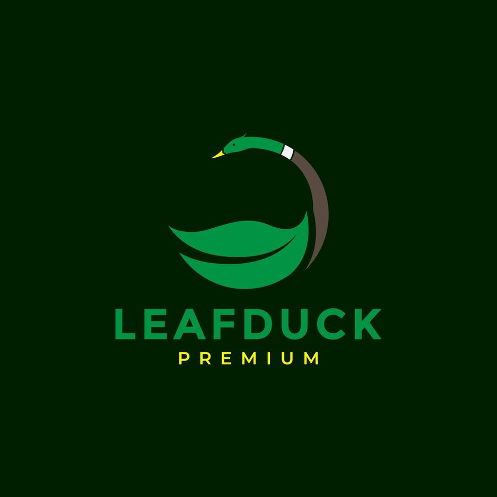 minimal duck colorful with leaf wings logo design vector graphic symbol icon illustration creative idea