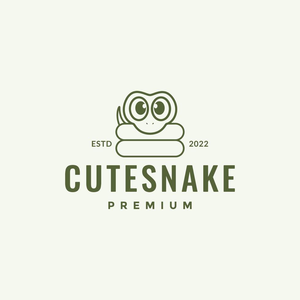 cute line snake simple logo design vector graphic symbol icon illustration creative idea