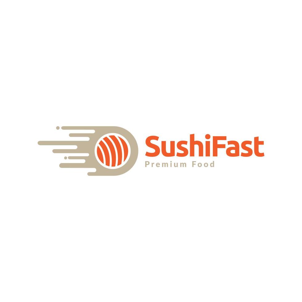 fast sushi fish food logo design vector graphic symbol icon illustration creative idea