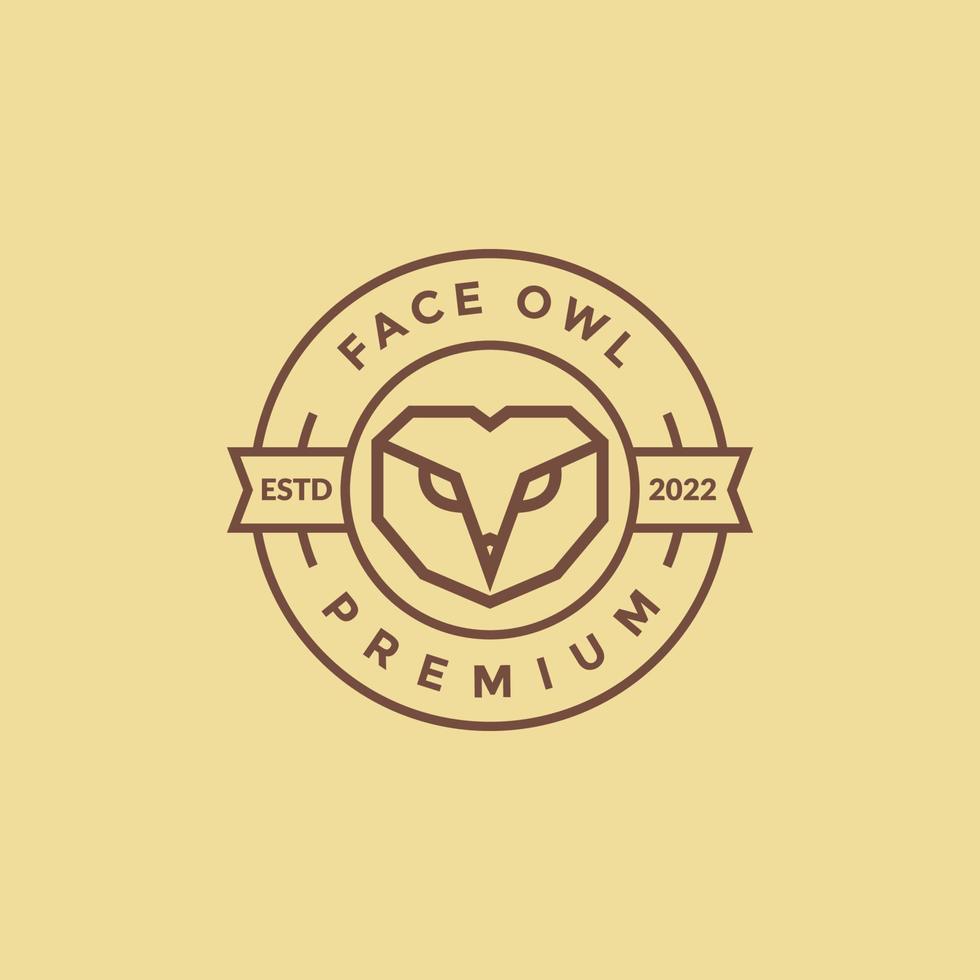 polygonal line owl simple badge logo design vector graphic symbol icon illustration creative idea