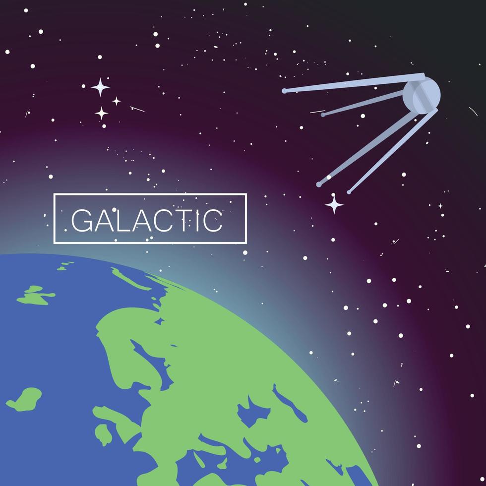 Galactic space concept background, flat style vector