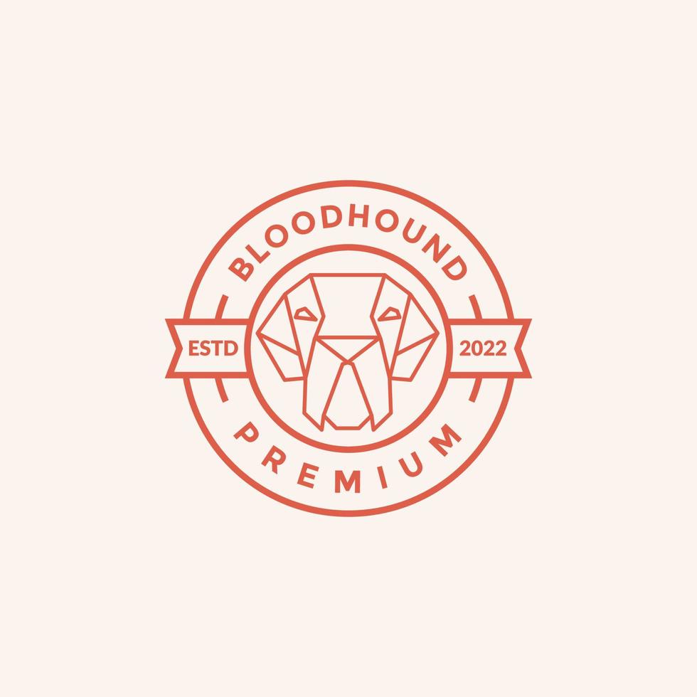 dog bloodhound badge logo design vector graphic symbol icon illustration creative idea