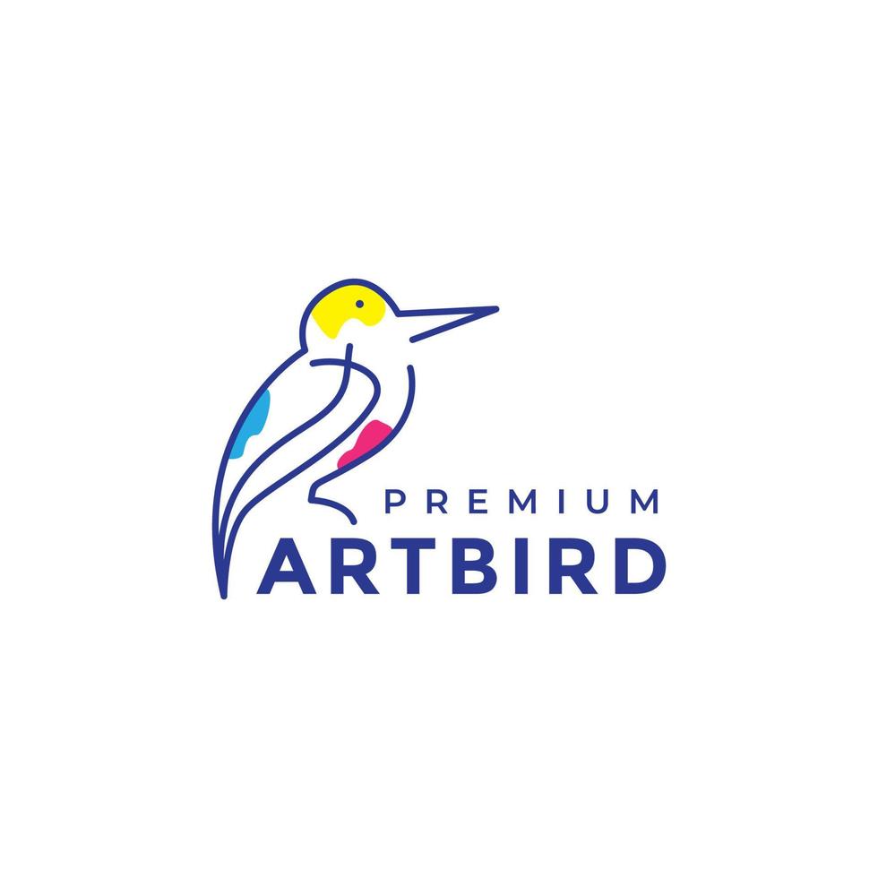 línea arte abstracto pájaro martín pescador diseño de logotipo vector gráfico símbolo icono ilustración idea creativa