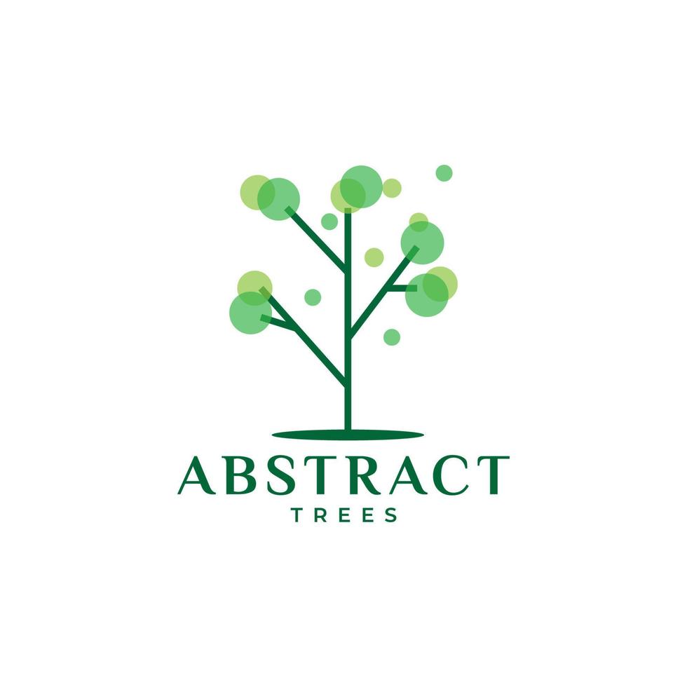 abstract tree green dots leaf modern logo design vector graphic symbol icon illustration creative idea