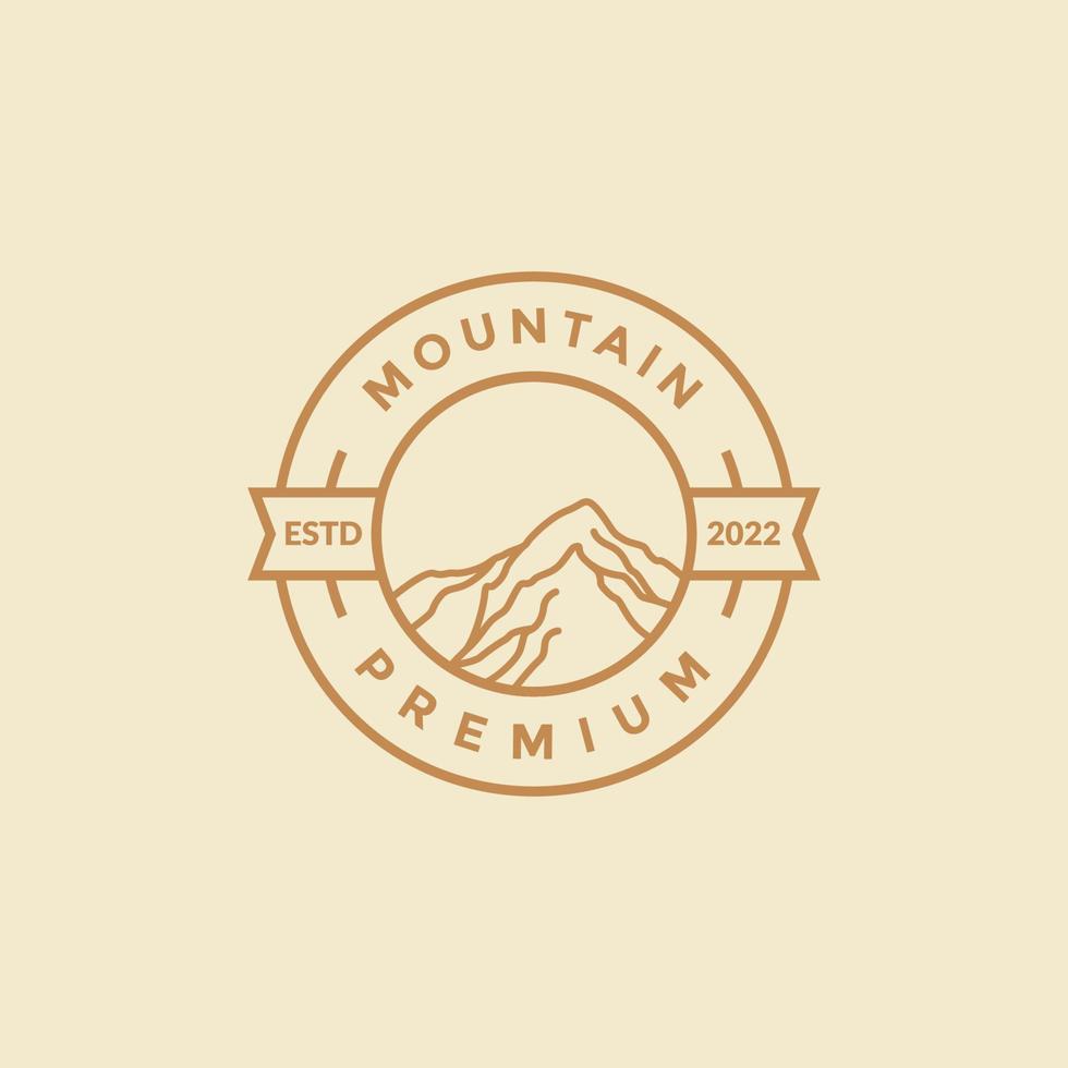line mountain minimal badge logo design vector graphic symbol icon illustration creative idea