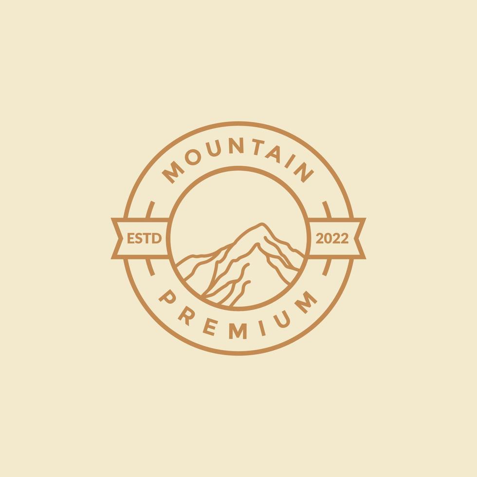 línea montaña mínima insignia diseño de logotipo vector gráfico símbolo icono ilustración idea creativa