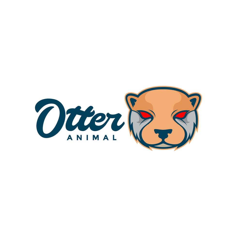 head colored otter animal logo design vector graphic symbol icon illustration creative idea