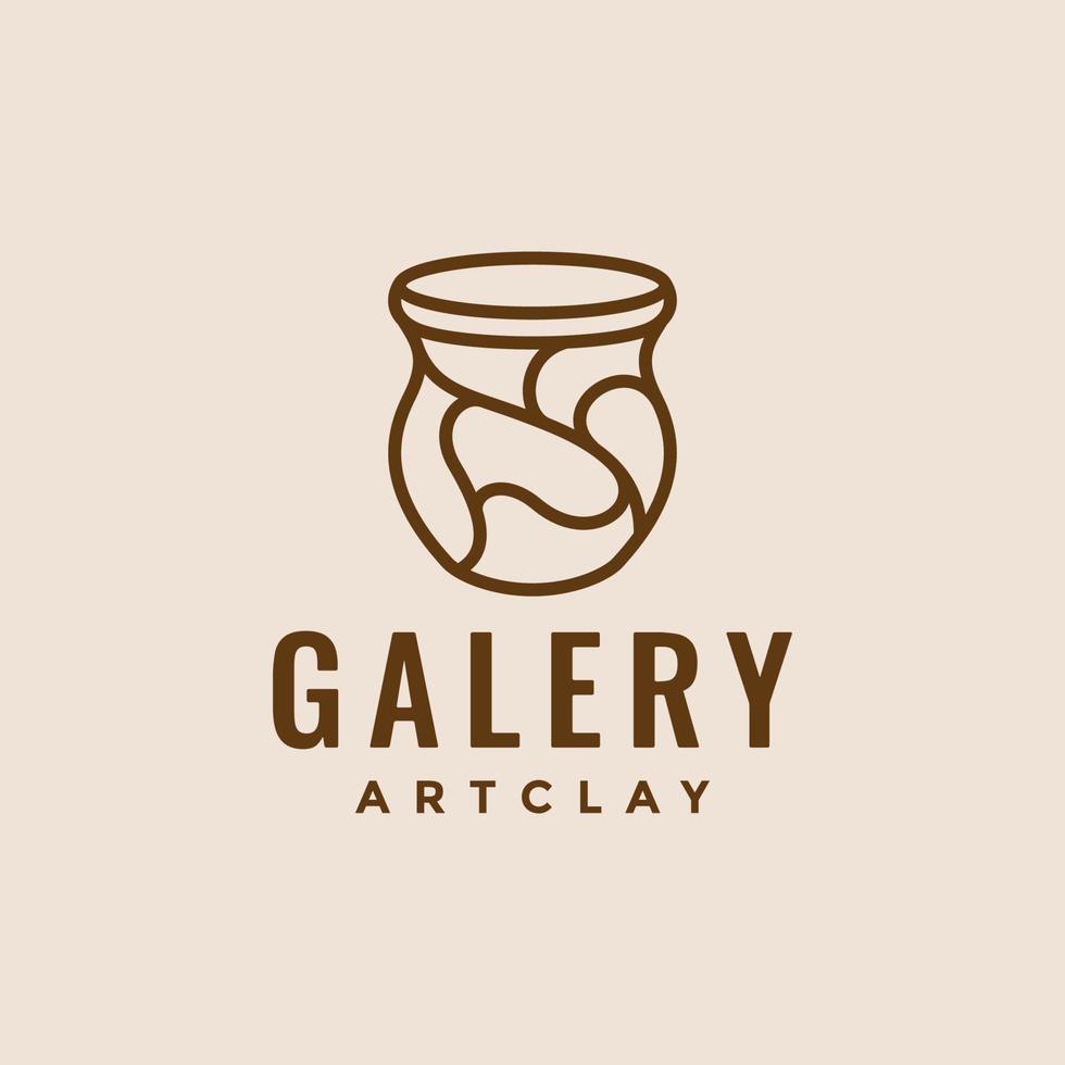 line gallery clay artistic logo design vector graphic symbol icon illustration creative idea