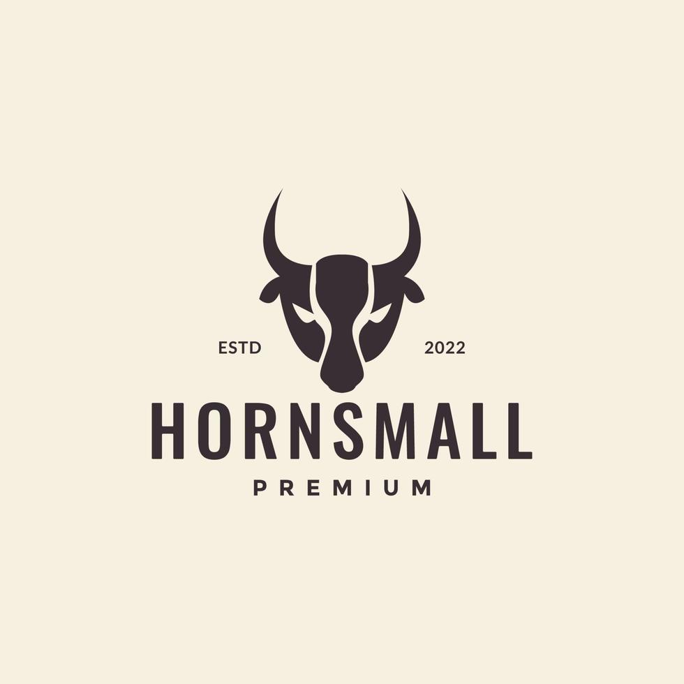 hipster head horn livestock logo design vector graphic symbol icon illustration creative idea