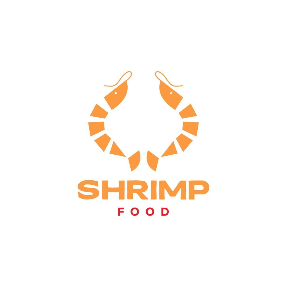 flat minimal seafood shrimp logo design vector graphic symbol icon illustration creative idea