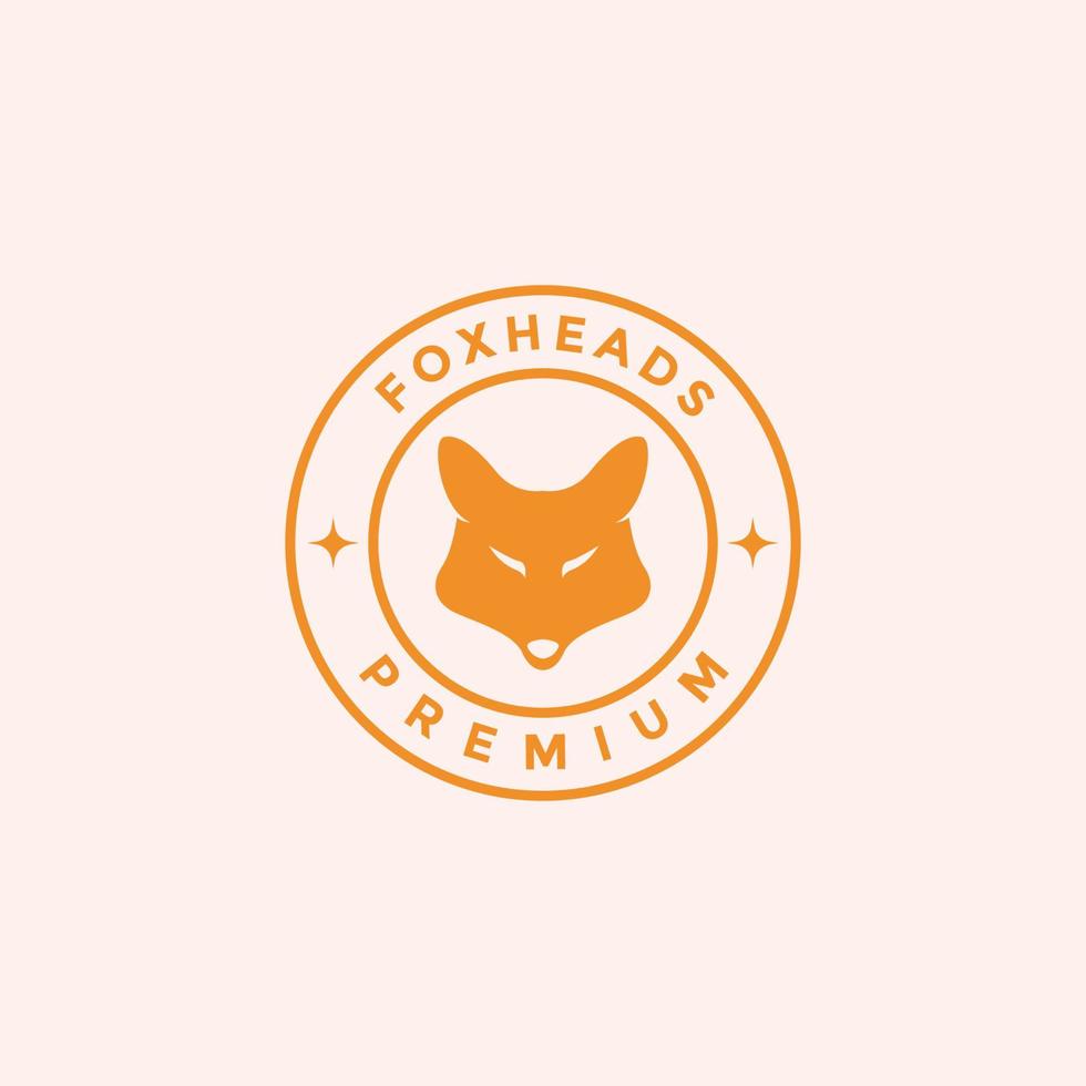 simple head fox orange badge logo design vector graphic symbol icon illustration creative idea