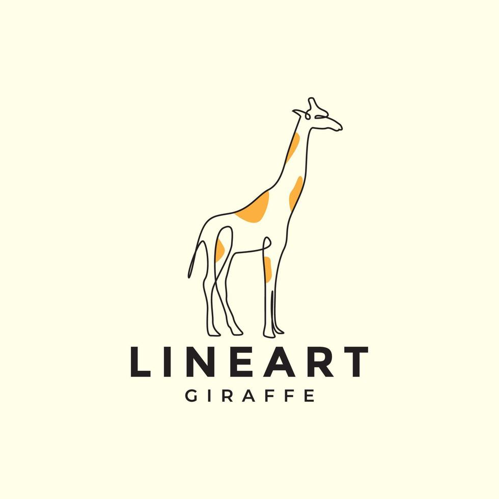 continuous line giraffe abstract logo design vector graphic symbol icon illustration creative idea