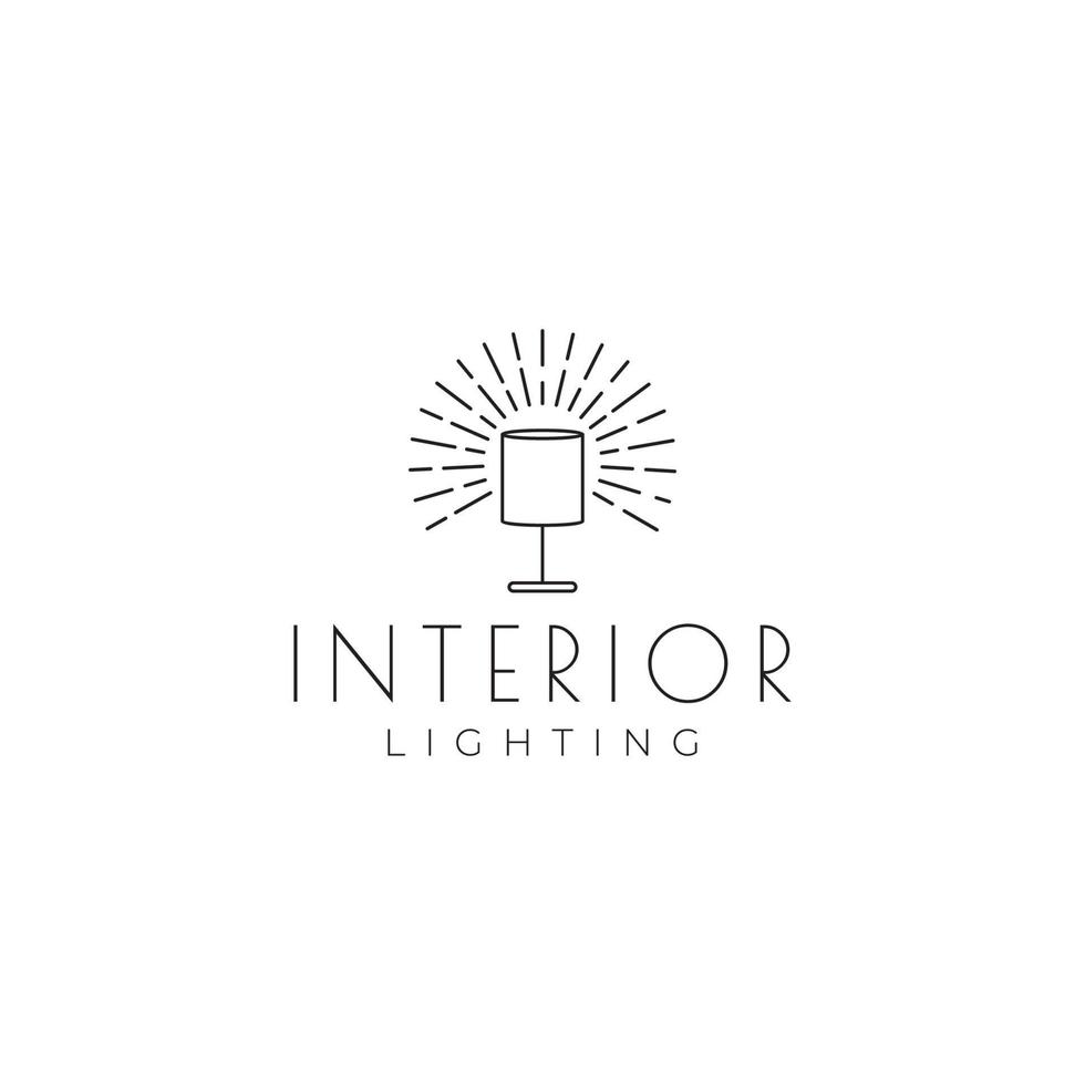 luz lámpara mesa interior minimalista diseño de logotipo vector gráfico símbolo icono ilustración idea creativa