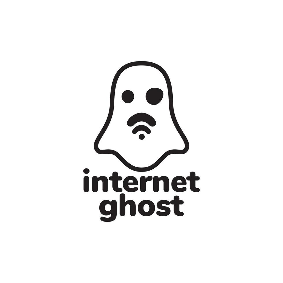 fantasma internet wi-fi diseño de logotipo vector gráfico símbolo icono ilustración idea creativa