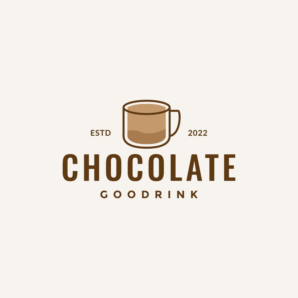 resumen de línea simple con chocolate bebida caliente diseño de logotipo vector gráfico símbolo icono ilustración idea creativa