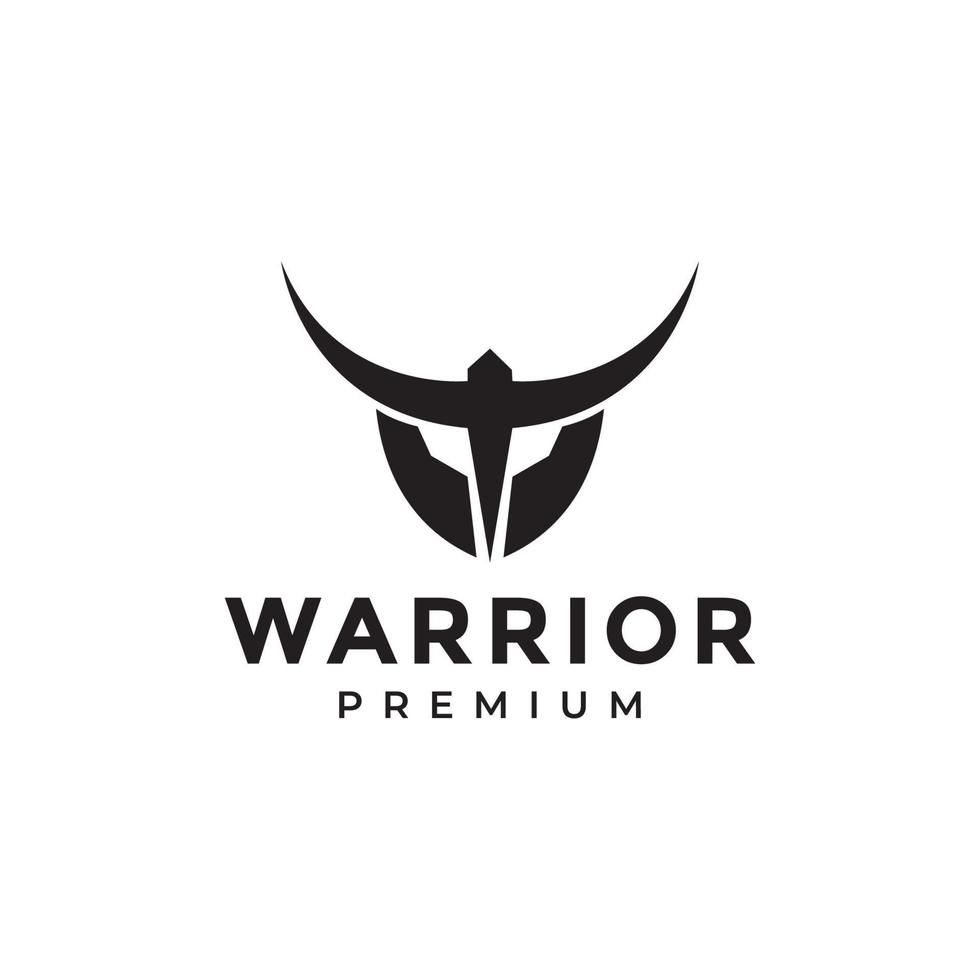 minimal head helmet warrior logo design vector graphic symbol icon illustration creative idea