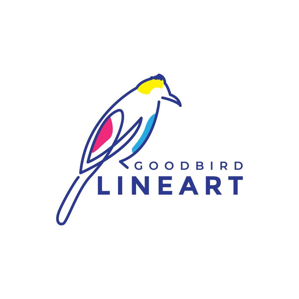 continuous line abstract beautiful bird logo design vector graphic symbol icon illustration creative idea