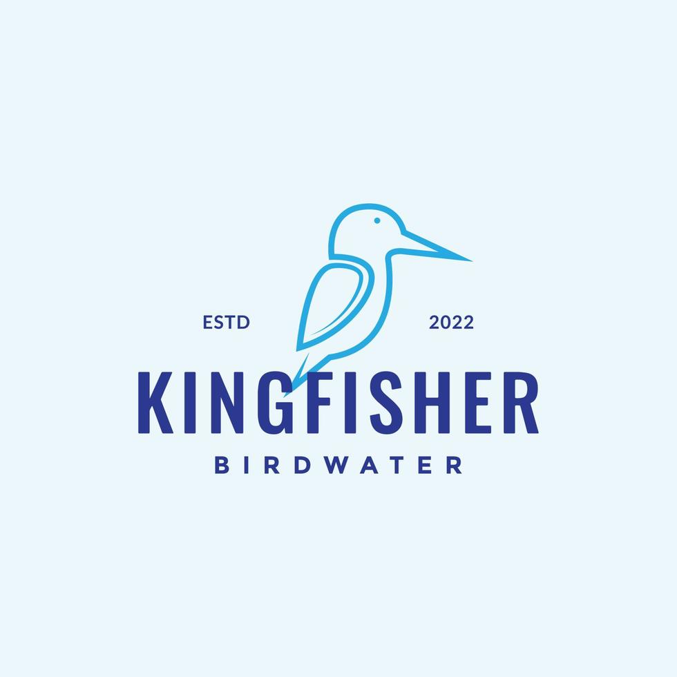 línea pájaro martín pescador diseño de logotipo mínimo vector gráfico símbolo icono ilustración idea creativa