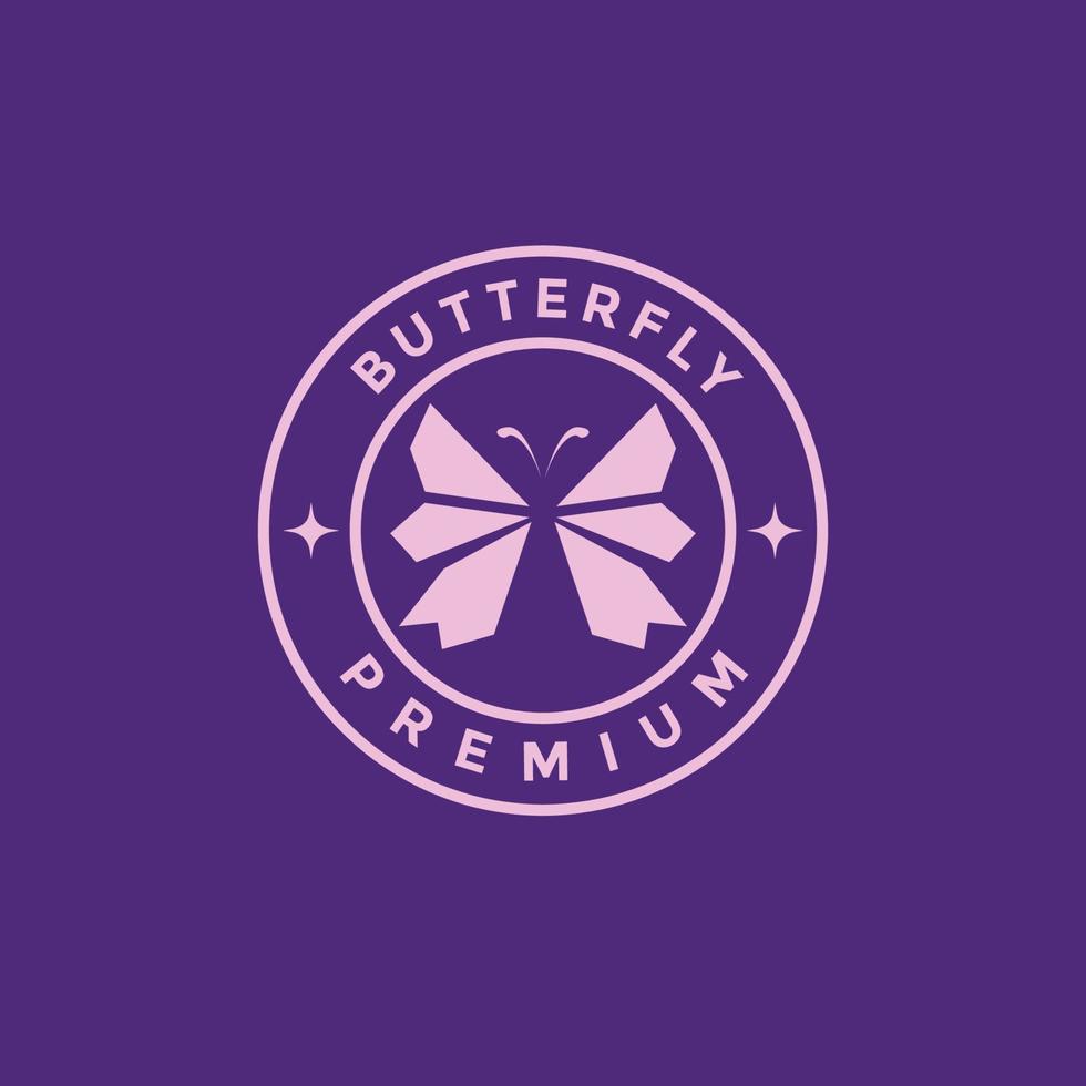 polygon butterfly badge logo design vector graphic symbol icon illustration creative idea