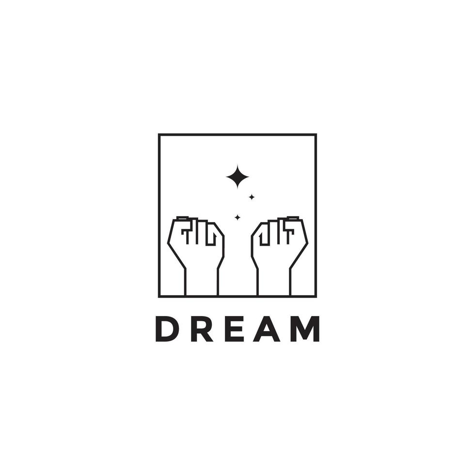 line holding hands spirit dream logo design vector graphic symbol icon illustration creative idea