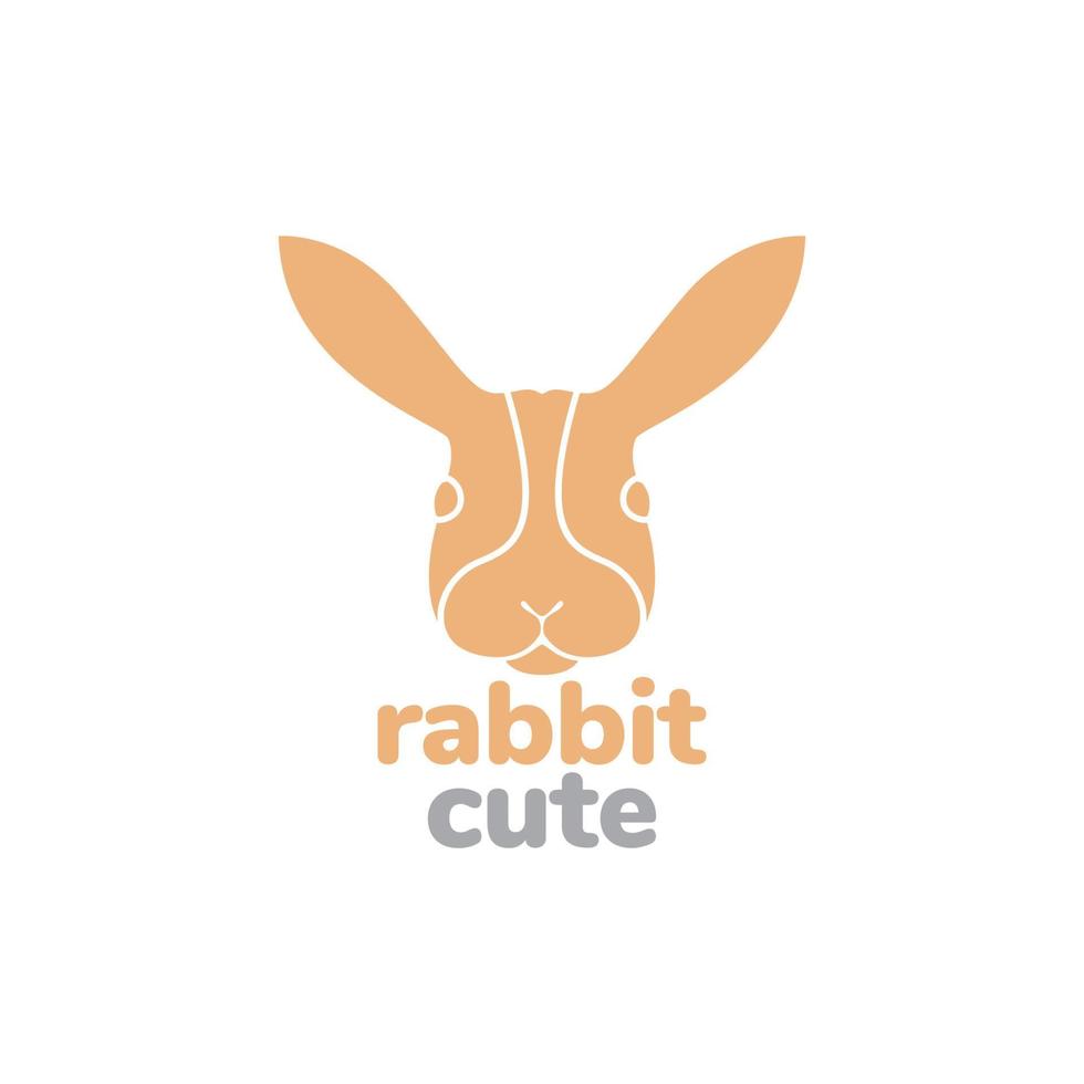 head flat rabbit minimal logo design vector graphic symbol icon illustration creative idea