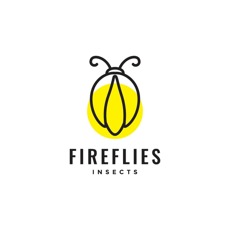 line firefly with light logo design vector graphic symbol icon illustration creative idea