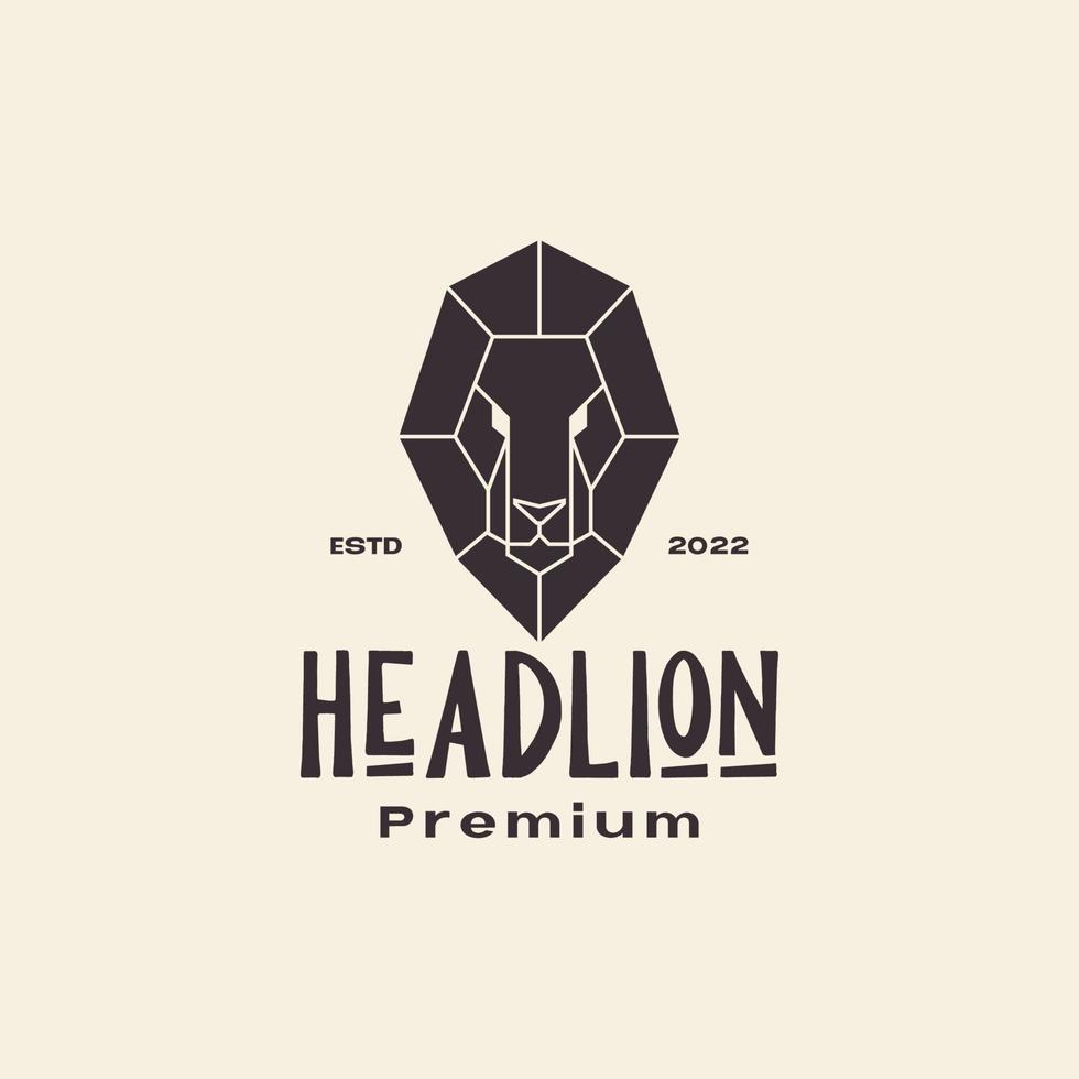 polygon head lion minimal logo design vector graphic symbol icon illustration creative idea