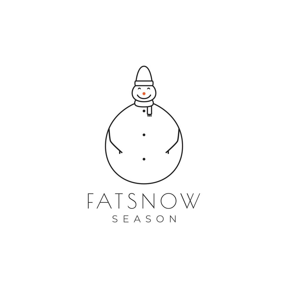 cute snowman giant logo design vector graphic symbol icon illustration creative idea