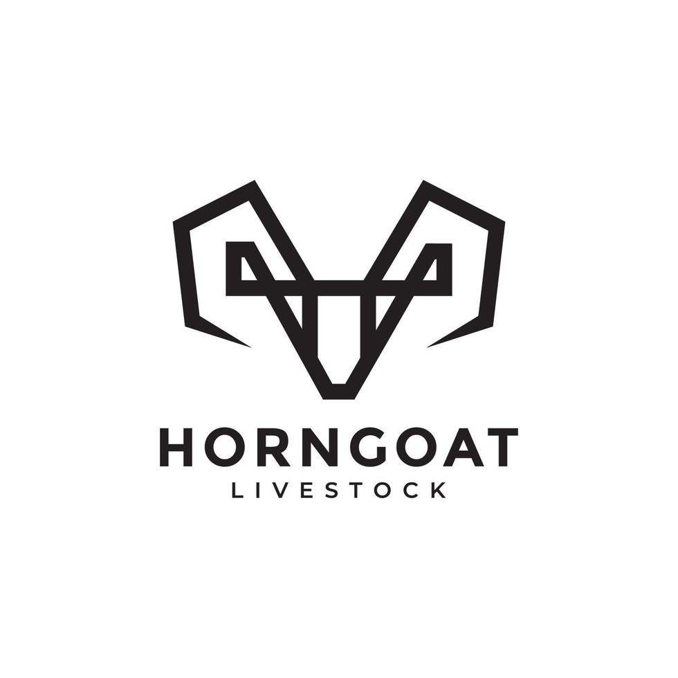 modern head and horn goat logo design vector graphic symbol icon illustration creative idea