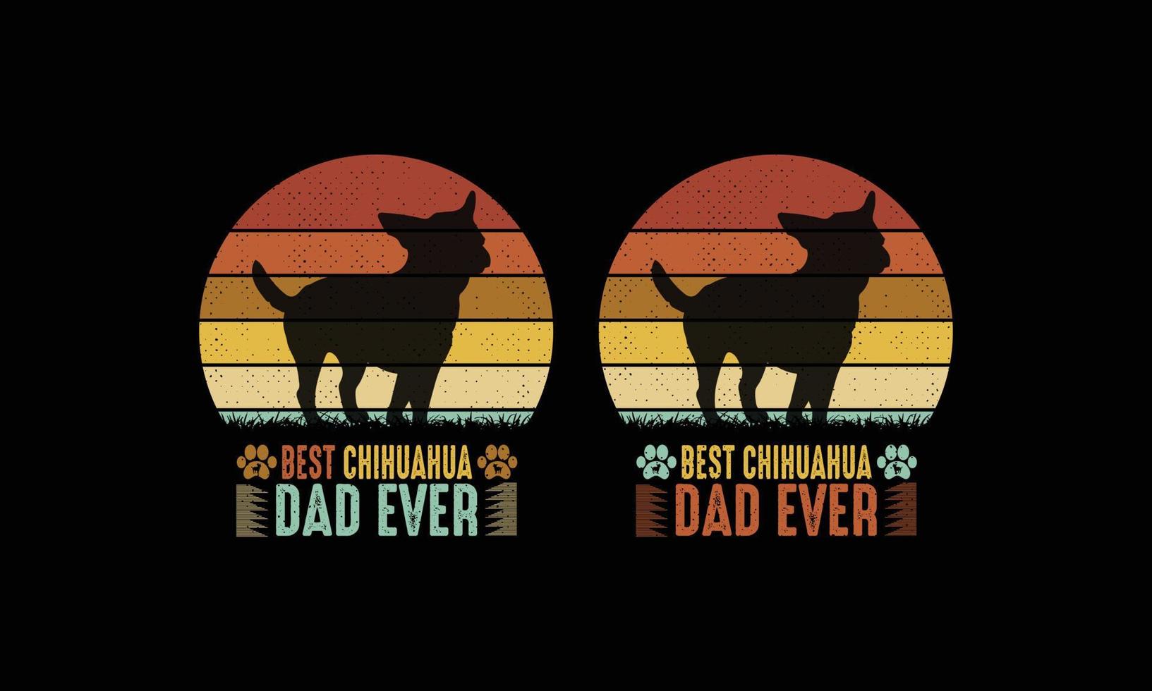 el mejor diseño de camiseta de papá chihuahua. vector