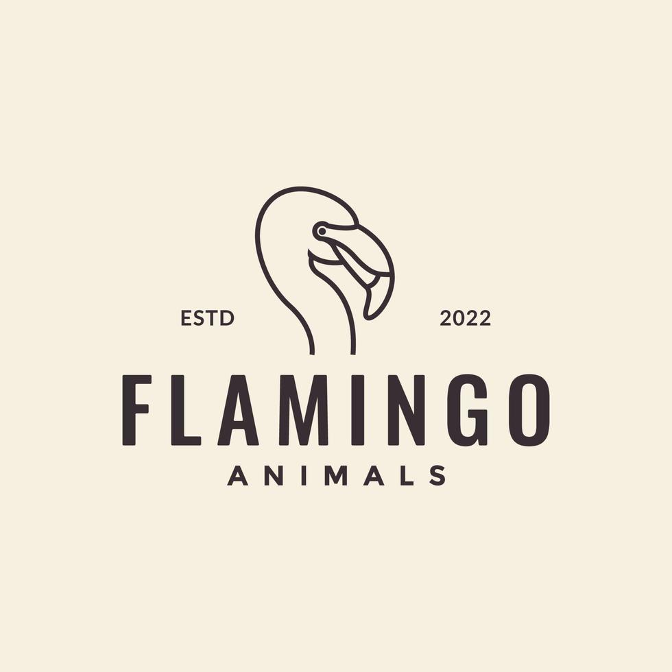 line flamingo minimalist hipster logo design vector graphic symbol icon illustration creative idea