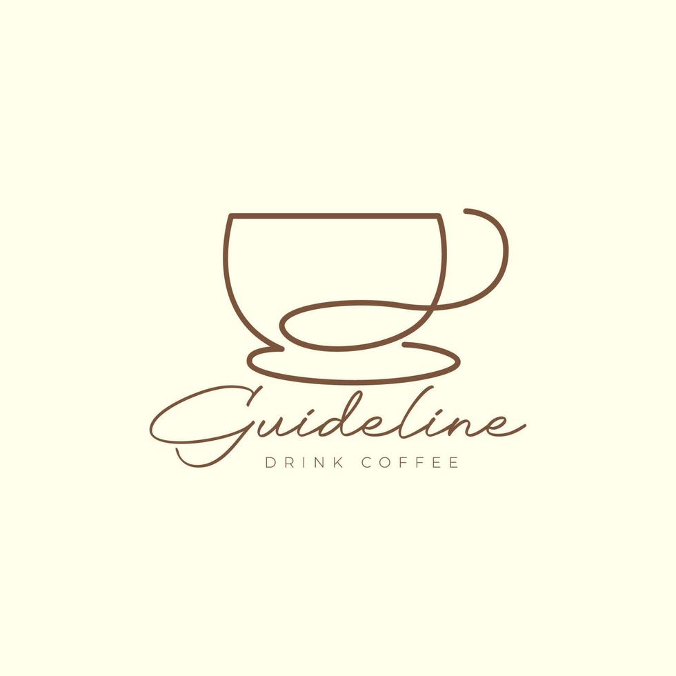 taza de línea continua café o chocolate caliente diseño de logotipo vector gráfico símbolo icono ilustración idea creativa